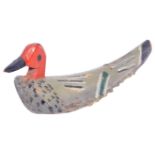 FOLK ART HAND CARVED WOODEN DECOY DUCK