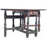 18TH CENTURY OAK DOUBLE DRAWER GATE LEG DINING TABLE