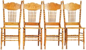 SET OF 12 EARLY 20TH CENTURY AMERICAN LARKIN PRESS BACK DINING CHAIRS