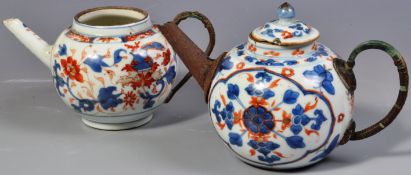 TWO 18TH CENTURY CHINESE QIANLONG IMARI TEAPOTS