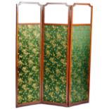 EDWARDIAN THREE PANEL FOLDING SCREEN