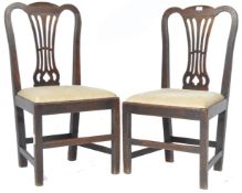 PAIR OF 18TH CENTURY CHIPPENDALE INFLUENCE ELM & OAK CHAIRS