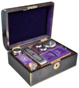 19TH CENTURY COROMANDEL WOOD FITTED BOX TRAVEL CASE