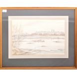 VINCENT LINES 1909-1968 FRAMED AND GLAZED WATERCOLOUR PAINTING