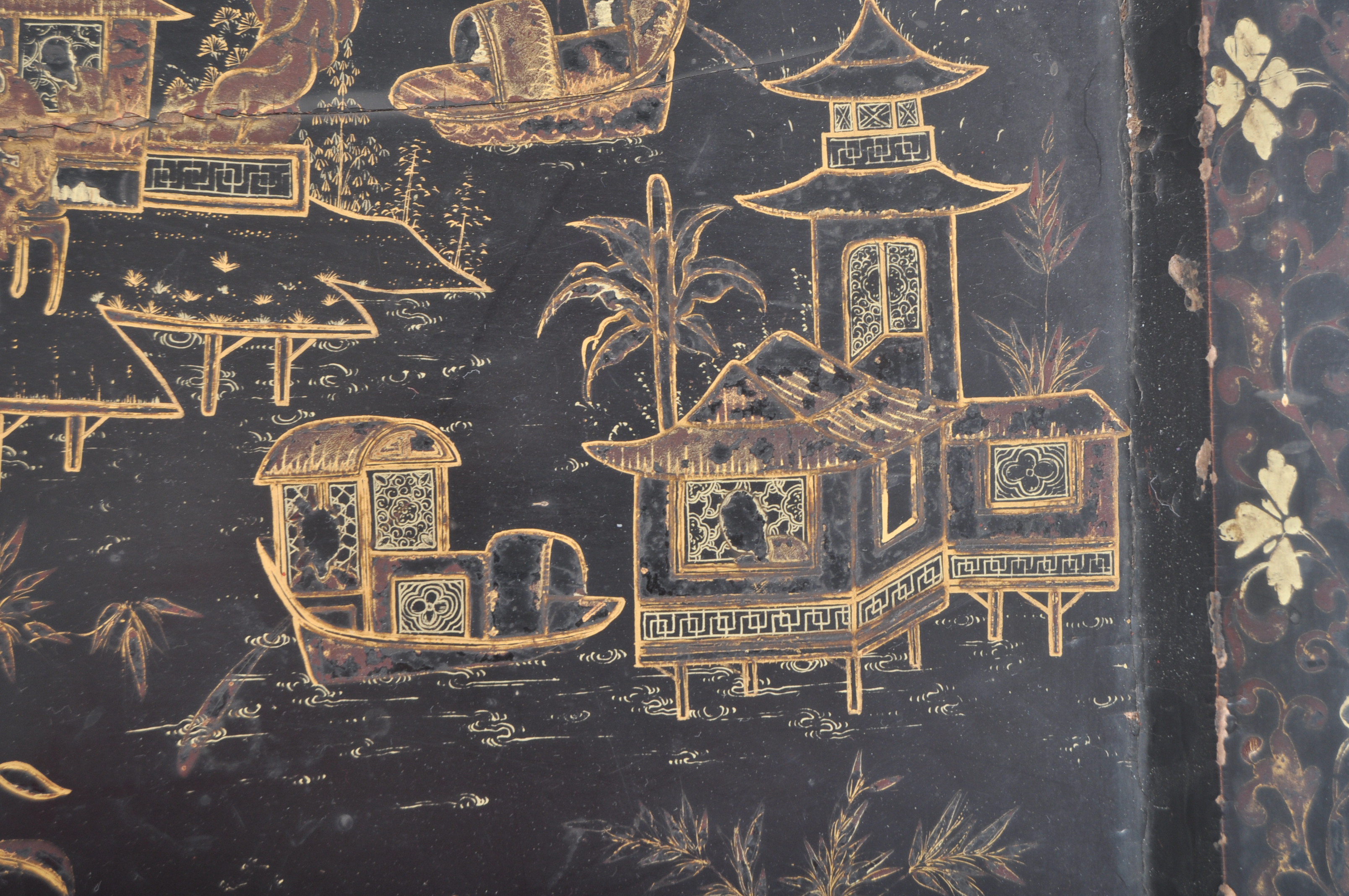 EARLY 19TH CENTURY CHINESE BLACK LACQUER SERVING TRAY - Image 5 of 8