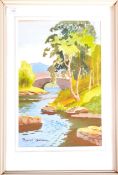 ROBERT CAMPBELL - WATERCOLOUR PAINTING ENTITLED SALMON STREAM