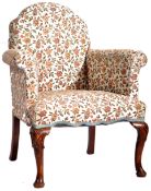 19TH CENTURY QUEEN ANNE REVIVAL WALNUT ARMCHAIR