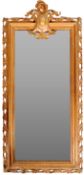 19TH CENTURY VICTORIAN GILT GESSO FRAME HANGING HALL MIRROR