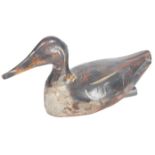 HAND PAINTED FOLK ART DECOY DUCK WITH WEIGHT