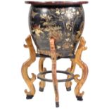 19TH CENTURY JAPANESE PAPIER MACHE JARDINIERE PLANTER