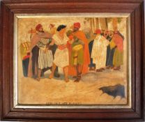 EARLY 20TH CENTURY OIL DEPICTING JOSEPH SOLD INTO SLAVERY