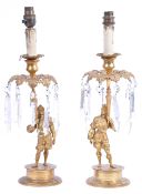 PAIR OF 19TH CENTURY REGENCY BRONZE CANDLESTICKS