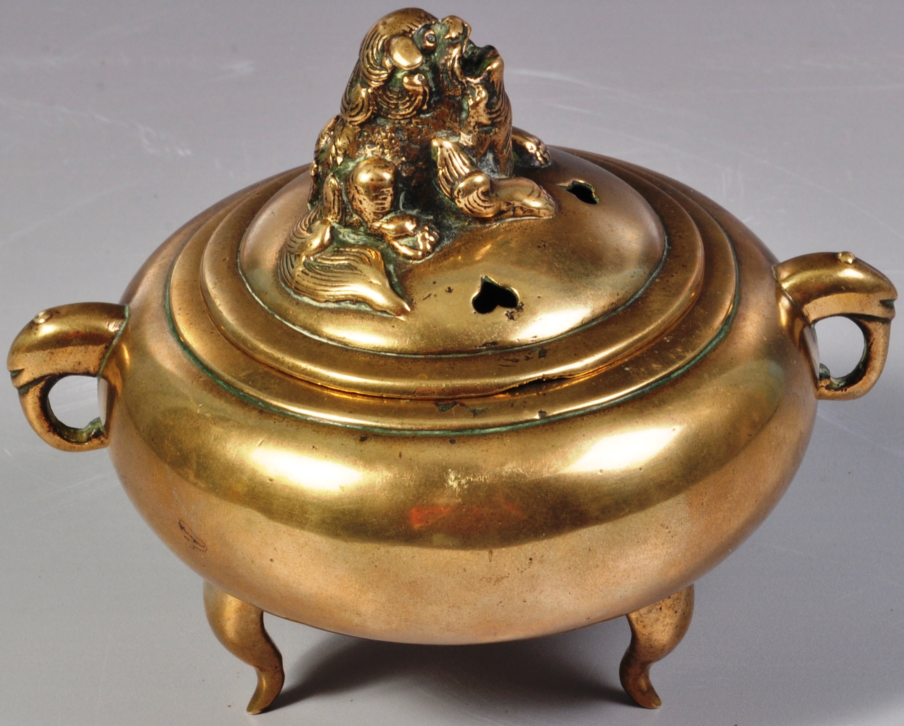 19TH CENTURY CHINESE QING DYNASTY BRONZE LIDDED CENSER BOWL - Image 6 of 9