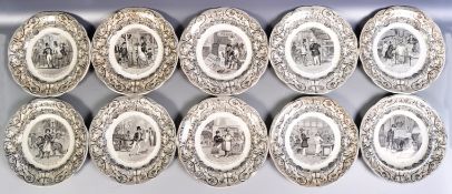 SET OF TEN 19TH CENTURY FRENCH NOVELTY CRYSTAL PALACE PLATES