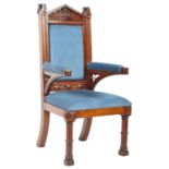 19TH CENTURY VICTORIAN GOTHIC REVIVAL OAK ARMCHAIR