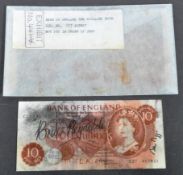 THE GREAT TRAIN ROBBERY - ORIGINAL 10 SHILLING NOTE SIGNED BY BIGGS