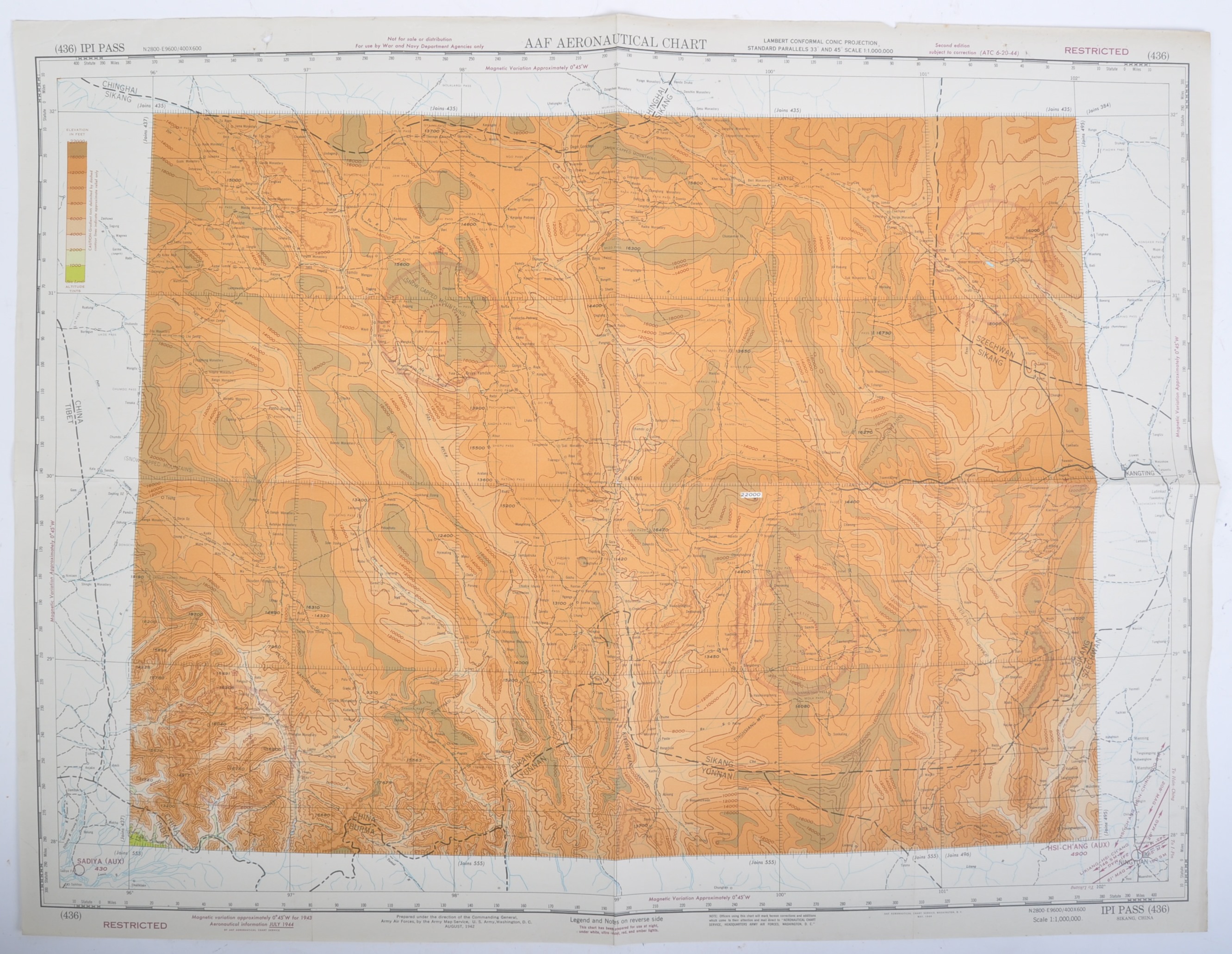 COLLECTION OF ORIGINAL WWII SECOND WORLD WAR US MAPS - Image 4 of 6