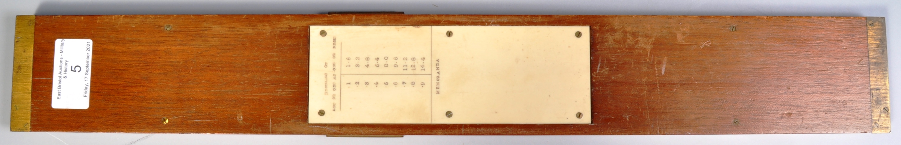 19TH CENTURY CAPTAIN HILL'S VELOCITY SCALE FOR A CANNON - Image 2 of 8