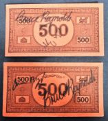 THE GREAT TRAIN ROBBERY - DUAL SIGNED MONOPOLY BANK NOTES