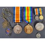 WWI FIRST WORLD WAR MEDAL PAIR & EFFECTS - ROYAL NAVY