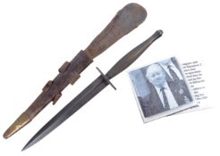 WWII SECOND WORLD WAR FAIRBAIRN SYKES DAGGER WITH HISTORY