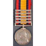 BOER WAR - QUEEN'S SOUTH AFRICA MEDAL - PRIVATE IN 18TH HUSSARS