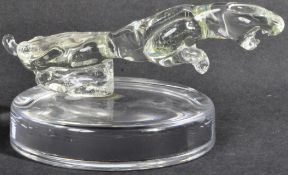 JAGUAR - 20TH CENTURY GLASS PAPERWEIGHT LEAPER MASCOT