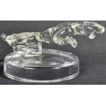 JAGUAR - 20TH CENTURY GLASS PAPERWEIGHT LEAPER MASCOT