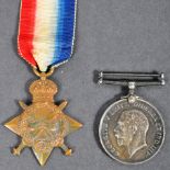 WWI FIRST WORLD WAR MEDAL PAIR - PRIVATE IN WEST RIDING REGIMENT