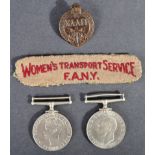 WWII SECOND WORLD WAR ITEMS - MEDALS & FANY PATCH