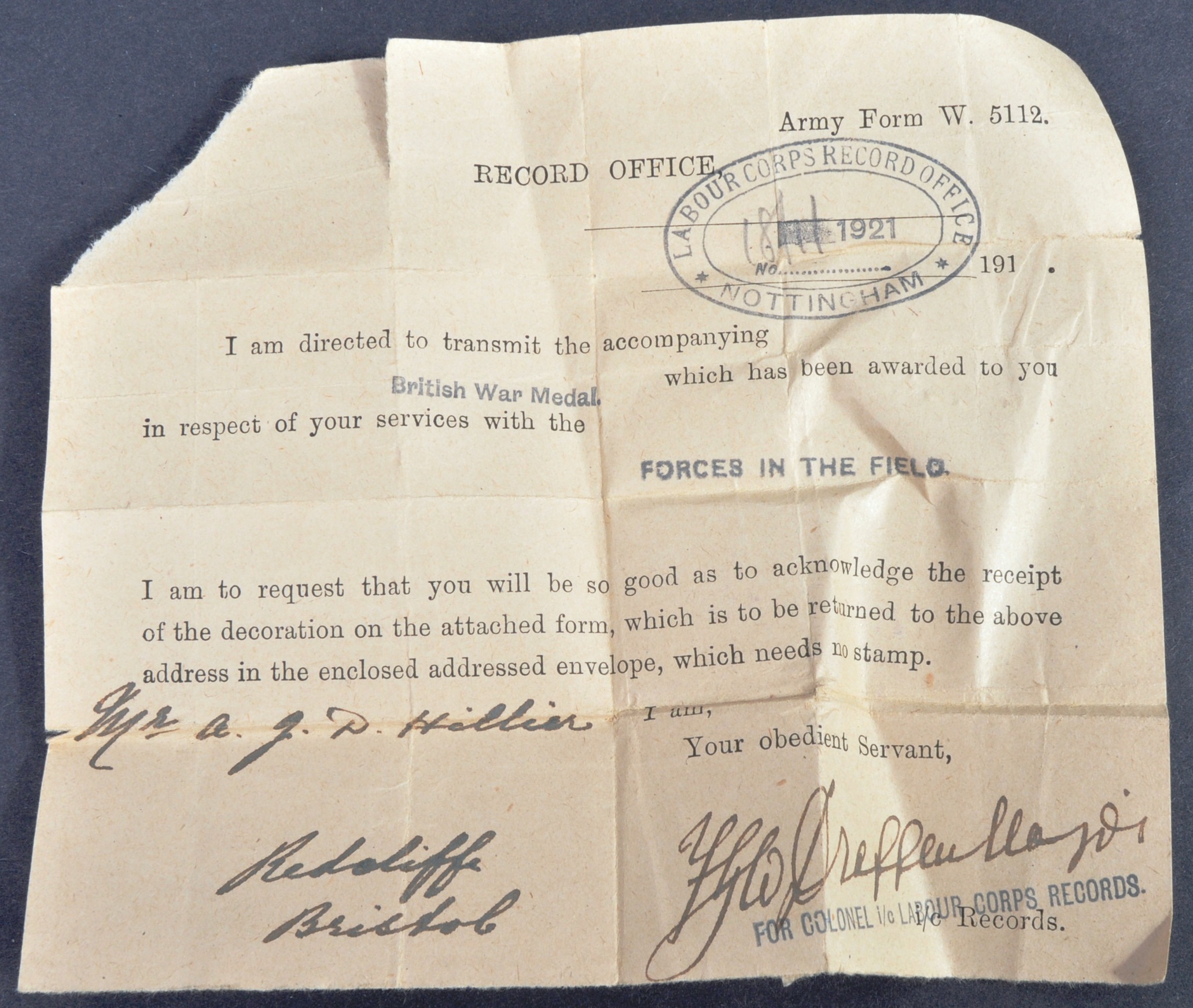 WWI FIRST WORLD WAR - MEDALS & LETTERS FROM FRONT OF PRIVATE IN WARWICKSHIRES - Image 6 of 10