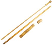 20TH CENTURY MALAYSIAN BAMBOO BLOW PIPE WITH QUIVER & DARTS