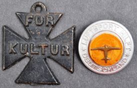 GERMAN WWII SPORTS BADGE & BRITISH WWI ANTI-GERMAN IRON CROSS