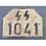 WWII SECOND WORLD WAR GERMAN WAFFEN SS LICENSE PLATE