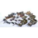 COLLECTION OF VINTAGE PLASTIC MODEL GERMAN AND US ARMY TANKS