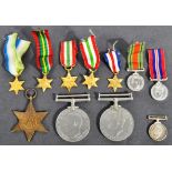 WWII MEDAL GROUP & COLLECTION OF MINIATURE MEDALS