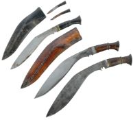 COLLECTION OF X3 EARLY 20TH CENTURY NEPALESE KUKRI KNIVES