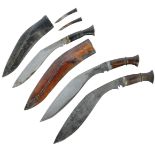 COLLECTION OF X3 EARLY 20TH CENTURY NEPALESE KUKRI KNIVES