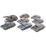 COLLECTION OF VINTAGE PLASTIC MODEL MILITARY TANKS