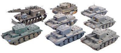 COLLECTION OF VINTAGE PLASTIC MODEL MILITARY TANKS