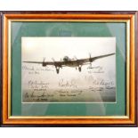 WWII - SIGNED LANCASTER BOMBER PHOTOGRAPH BY VETERANS