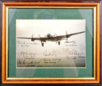 WWII - SIGNED LANCASTER BOMBER PHOTOGRAPH BY VETERANS