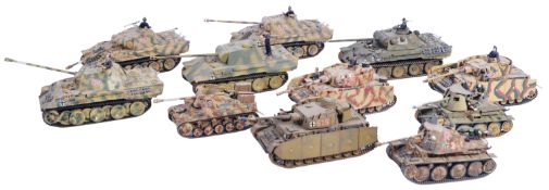 COLLECTION OF VINTAGE TAMIYA MADE GERMAN WWII TANK MODELS