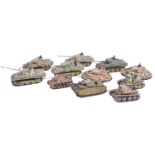 COLLECTION OF VINTAGE TAMIYA MADE GERMAN WWII TANK MODELS