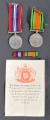 ORIGINAL WWII SECOND WORLD WAR MEDAL PAIR