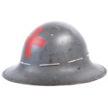 ORIGINAL WWII BRITISH ZUCKERMAN AIR RAID PRECAUTIONS HELMET