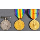 WWI FIRST WORLD WAR MEDALS - PAIR TO SUFFOLK REG - SINGLE TO NAVY