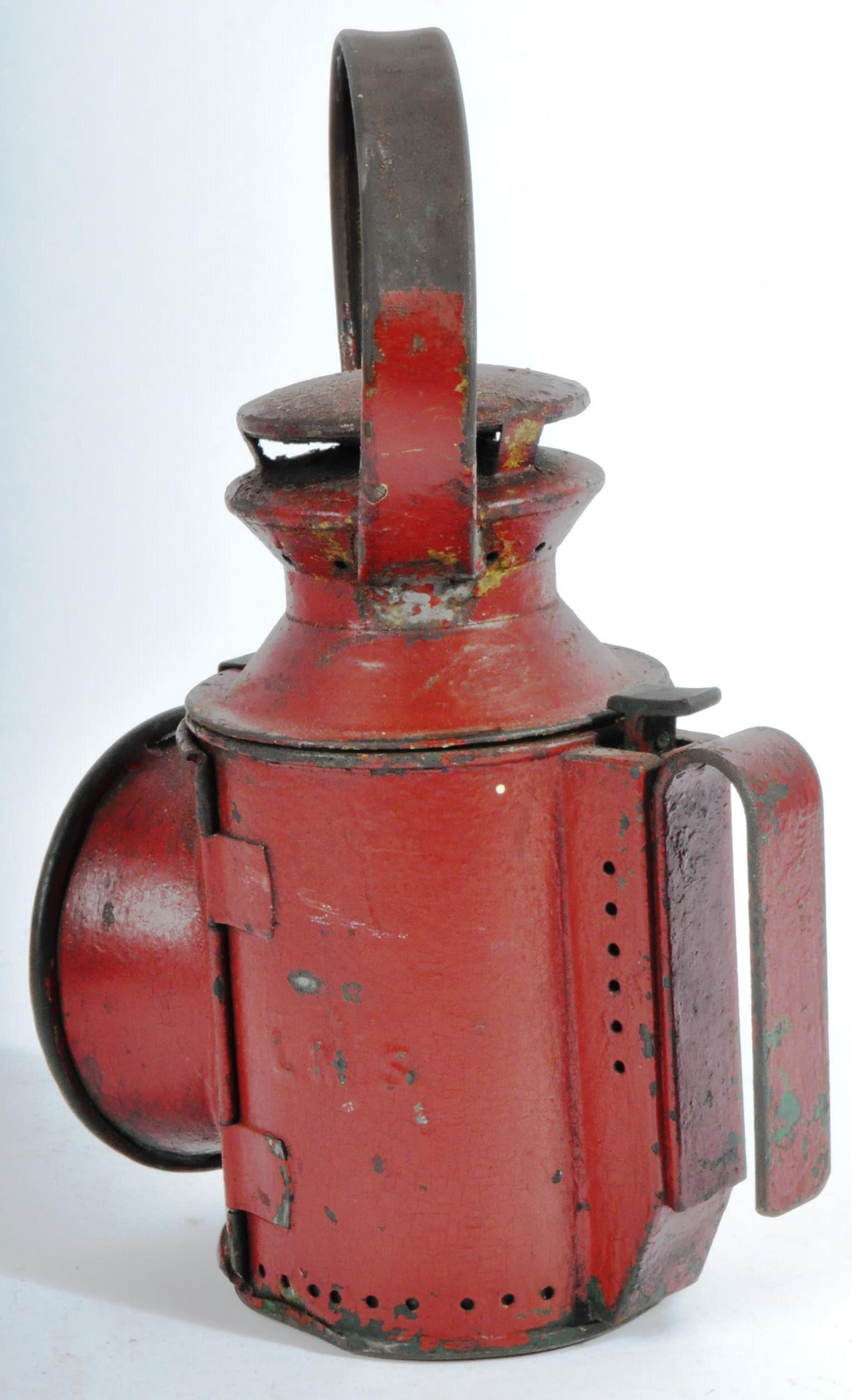 VINTAGE LMS RAILWAY RED HANDLAMP / PLATFORM LAMP - Image 3 of 6