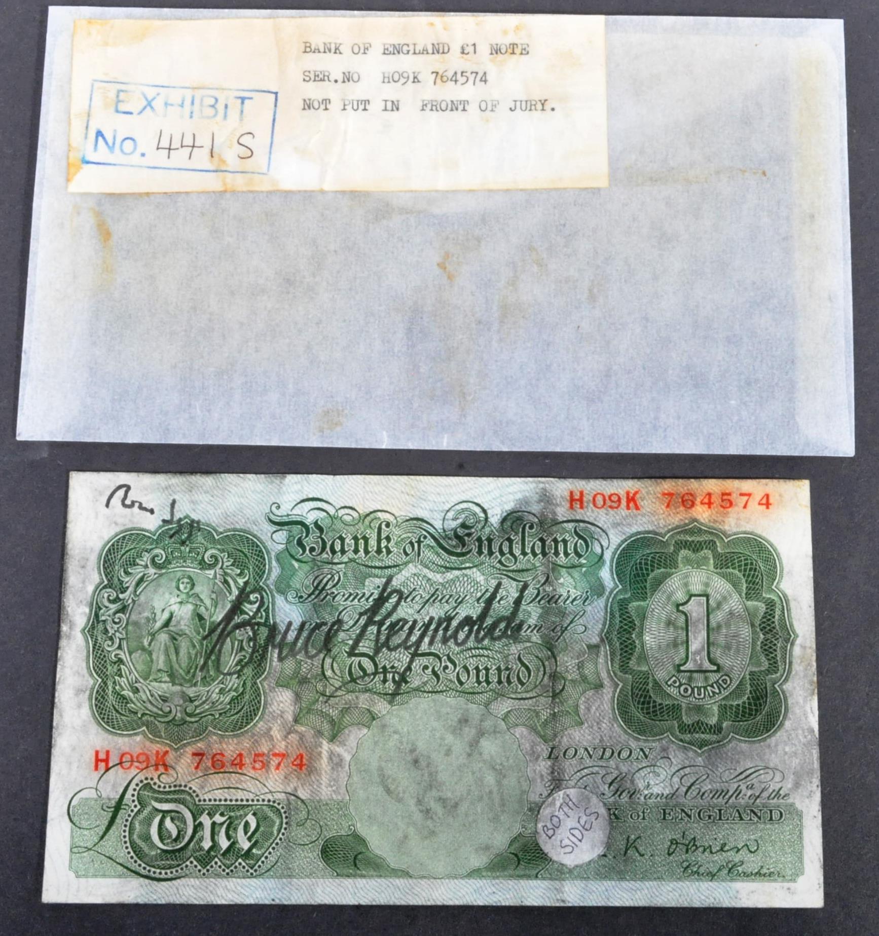 THE GREAT TRAIN ROBBERY - ORIGINAL £1 NOTE FROM THE ROBBERY