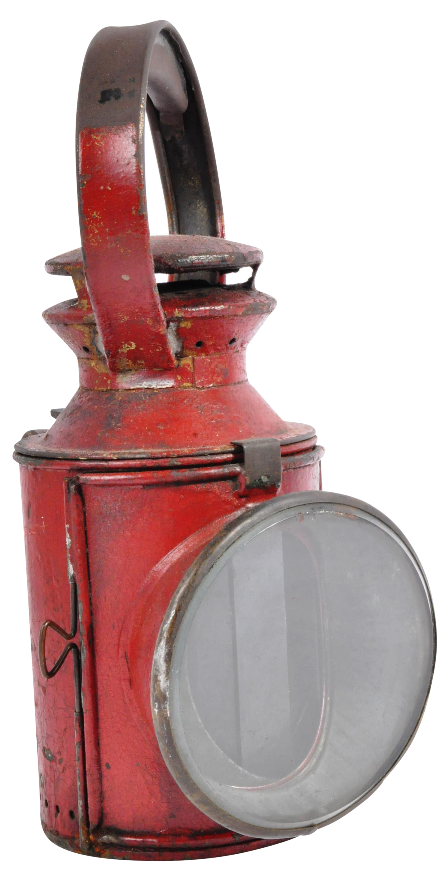 VINTAGE LMS RAILWAY RED HANDLAMP / PLATFORM LAMP